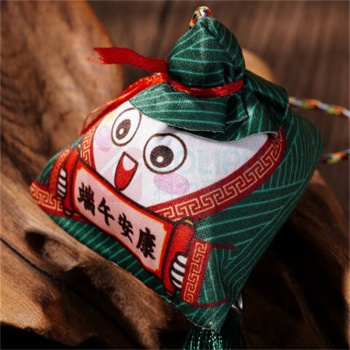 新新精艺 端午节香包香囊粽子荷包香袋 表情型 6.5x6cm/整长28cm (绿色)