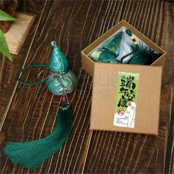 新新精艺 端午节香包香囊 葫芦型 主体4x8cm/整长38cm (绿色)