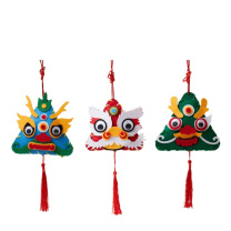新新精艺 端午节香包香囊 红狮/青龙/蓝龙 13*30cm (红蓝绿黄颜色随机) 3个装