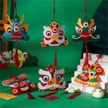 新新精艺 端午节香包香囊 红狮/青龙/蓝龙 13*30cm (红蓝绿黄颜色随机) 3个装