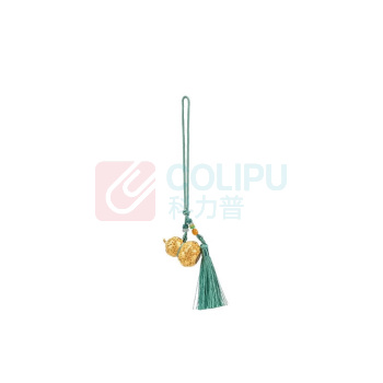朱炳仁 福禄欢喜铜挂件车挂 32*50mm 约0.02kg,绳长约260mm 花丝工艺小葫芦办公室 装饰品摆件。材质:黄铜