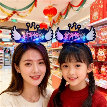 欧妮姿 新年装饰发光发箍单个装 新年快乐