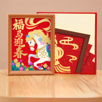 开芽 2026马年非遗烧箔画 彩图版 diy手工材料包 (福马迎春)