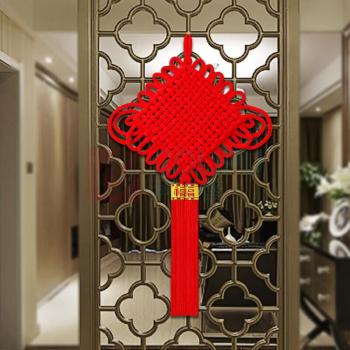 欧妮姿 新年装饰中国结挂件客厅高档 1.5线 14盘 (中国红)