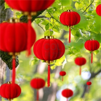 新新精艺 新年装饰植绒红小灯笼2026马年布置春节过年装饰乔迁挂件 30个装 (红色)