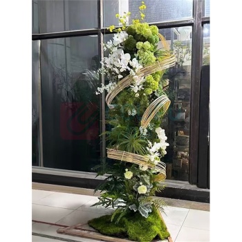 国产 旋转门摆花仿真花地景插花 2.2米