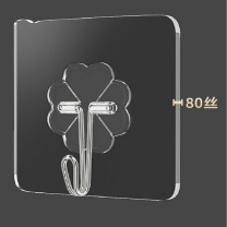 秉优 80丝加厚强力挂钩粘钩 6*6cm 10个 (透明)