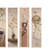 雨林军 宋式美学古风入户客厅玄关挂画装饰画 宽30*长120(厘米)