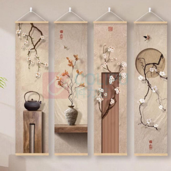 雨林军 宋式美学古风入户客厅玄关挂画装饰画 宽30*长120(厘米)