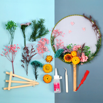 叁仟悦 中国风干花团扇diy (款式随机)