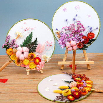 叁仟悦 中国风干花团扇diy (款式随机)
