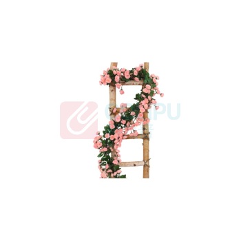 也特 仿真玫瑰花藤 塑料假花藤蔓 69头小玫瑰粉色 