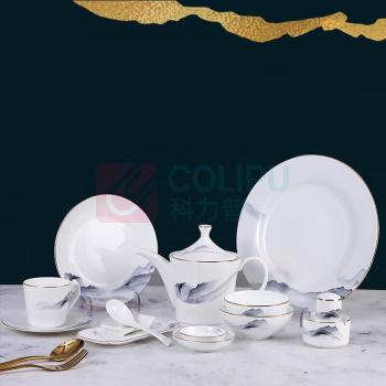 DAYZEAL 东方国韵系列轻奢骨瓷餐具 14件套 1套装 