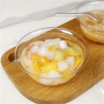 奏初 一次性塑料碗 400mL 12.6*6.8*5.5cm (透明)
