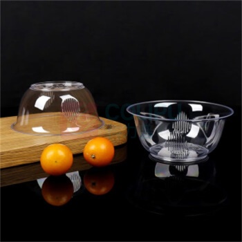 奏初 一次性塑料碗 400mL 12.6*6.8*5.5cm (透明)
