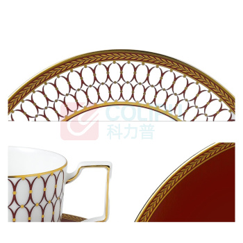 WEDGWOOD 金粉年华鎏金红3盘一杯一碟餐具5件套 1058940