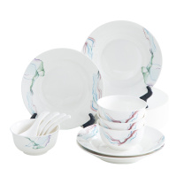 唯都 水韵江南餐具12头餐具 W-S012 碗*4 小勺*4 盘*4 