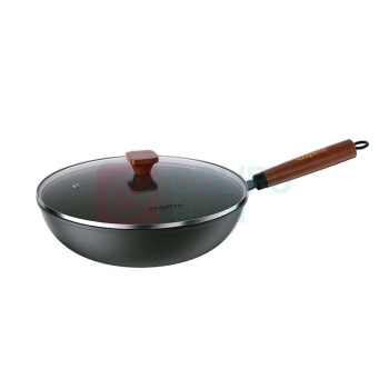 龙的 longde 无涂层精铁炒锅 LD-CM502 口径:30cm (黑色)