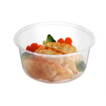 特美居 tmj 一次性饭盒圆形透明塑料快餐盒加厚带盖打包盒汤碗 450ml 25套装 