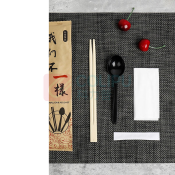 佳茉 一次性筷子外卖打包筷子勺子牙签纸巾四合一餐具套装 四件套 200套/包 
