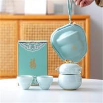 沏一杯茶 龙腾赐福A款-便携式旅行茶具 PQL201A 一壶三杯、EVA便携包、纸盒