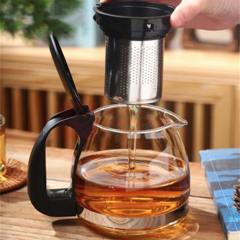 紫丁香 LILAC 茶吧机通用壶盖一体可拆洗茶壶 耐热玻璃茶具 1.25L+莲花杯*4