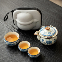 奥力奇 海棠+米黄繁花荷韵旅行茶具套装 TXH-6985 540×335×450mm