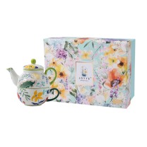 JOYYE 整套茶具 绘彩茶具 (绿色,橙色,随机发货) 旅行便捷式单人茶具带滤孔带单杯