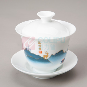 古时候 茶具套装 一路相随 六杯 (白色)
