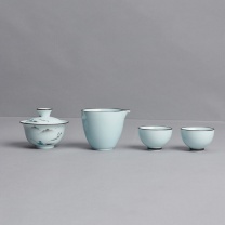 古时候 自在(小)杯套装 G05 15*11*11cm 1盖碗+2杯+1公道杯+1茶巾 (不含厦门市)
