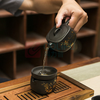 古时候 花开富贵茶具套装 G137 1壶8杯1茶海1滤组1手提皮箱