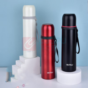 爱奇屋 aichiw 水悦保温杯提绳便携式大容量水杯 AI-D78 500ML (红/珠光白/黑)