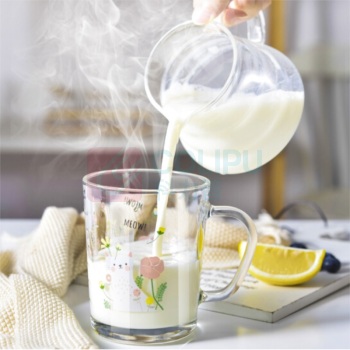 乐唯诗 玻璃杯吸管杯 【有把手】300ML(随机发) 网红款