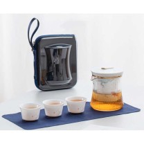 南山先生 简约玻璃耐热泡茶壶素锦莲华快客杯 光素