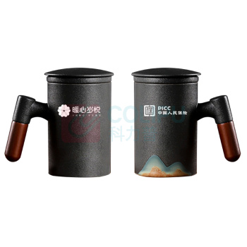 五拾缘 远山木柄泡茶杯 WSY-21D02 100个起订 (黑色)