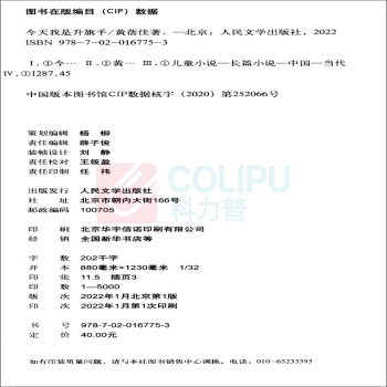 人民文学出版社 今天我是升旗手 9787020167753