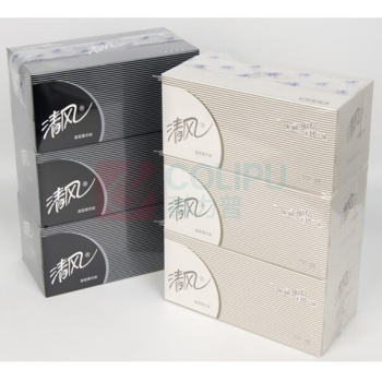 清风 盒装抽纸 B338A2 200抽/盒 3盒/提 12提/箱 (2层面巾纸餐巾纸 原木抽取式纸巾)
