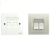 耐克森 信息插座面板 LANmark 86*86 Wallplate 2Snap-InWhite N423.862(明装双口 六类屏蔽,含安装钉)
