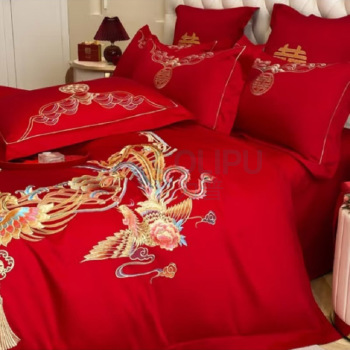 爱奇屋 aichiw 婚庆绣花四件套 AQ-TJ2468 龙凤和鸣