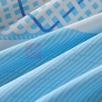 水星家纺 纯棉床上四件套 新蓝语 被套:200*230cm 床单:240*245cm枕套:48*74cm*2