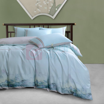 金丝莉 KINTHERI 汉唐风韵钟灵毓秀兰全棉四件套 JX-ZLYX 被套 200X230CM床单230X250CM 枕套48X74CMX2