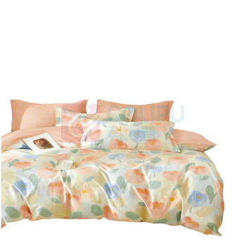 美缘登 优品全棉四件套 J5060 被套200*230cm 床单230*250cm 枕套48*74cm*2 (花色随机)