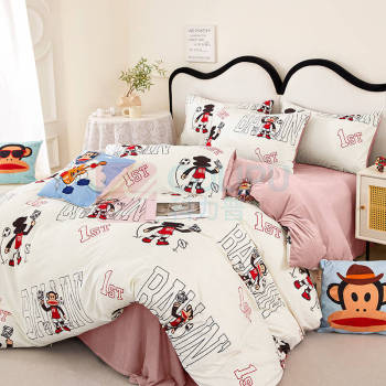 大嘴猴 Paul Frank 莱卡绒套件四件套 运动健将 200x230cm