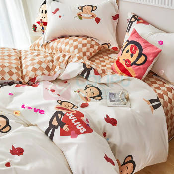 大嘴猴 Paul Frank 游乐园全棉套件四件套 心动驿站 200x230cm