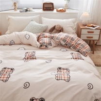 圣米歇尔 尚品全棉四件套 SM22-02JT 被套：200*230CM *1 床单+230*245CM*1+ 枕套48*74CM*2 (萌萌熊)