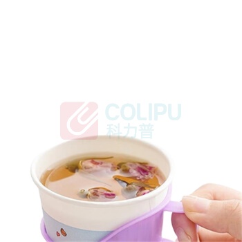 迪普尔 杯托一次性纸杯托架 100122040347 10只装/包 (黄红蓝紫颜色随机发货)
