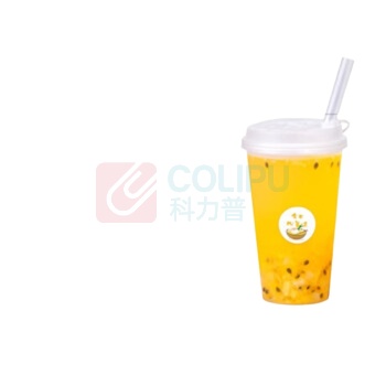 特美居 tmj 奶茶杯一次性饮料杯塑料咖啡杯带盖果汁杯子带吸管 500ml*20套