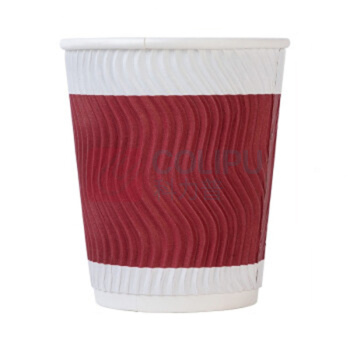 得力 deli 双层一次性纸杯 19206 280ml (红色) 20只/包 40包/箱