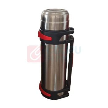 努师傅 304不锈钢保温壶 背带壶 运动水壶 户外登山水壶 NSF304 1.5L (蓝/黑/银/红色可选)