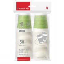 齐心 Comix 加厚一次性水杯/纸杯 9盎司 办公用品 工具 L301 250ml 50个装 